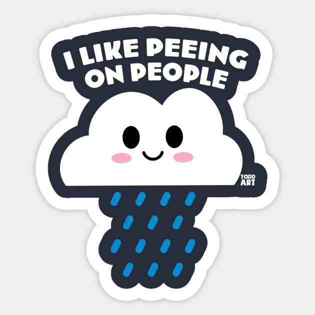 PEEING ON PEOPLE Sticker by toddgoldmanart